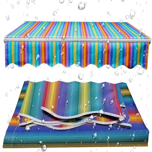 1 Stück Manuell einziehbarer Terrassenmarkisen-Ersatzstoff – wasserdichte, UV-beständige Überdachung for den Außenbereich(3.5x2.5meters) von OIEWRYZLE