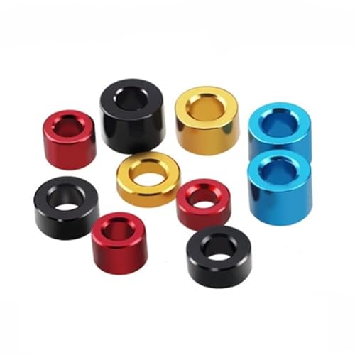 20-teiliges M3-Set mit flachen Unterlegscheiben aus eloxiertem Aluminium – 6 mm Außendurchmesser, 0,5 mm bis 10 mm for Heimwerkerprojekte und Reparaturen(Black,M3x6x4mm) von OIEWRYZLE