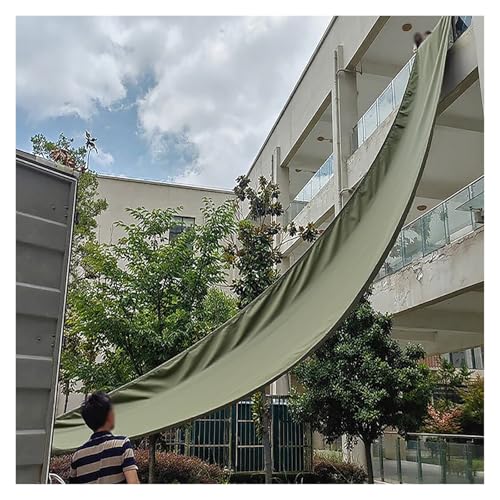 Be- und Entladerutsche aus Segeltuch – faltbare, wetterfeste Frachtrutsche for den Transport in großen Höhen(Green,13x2m) von OIEWRYZLE