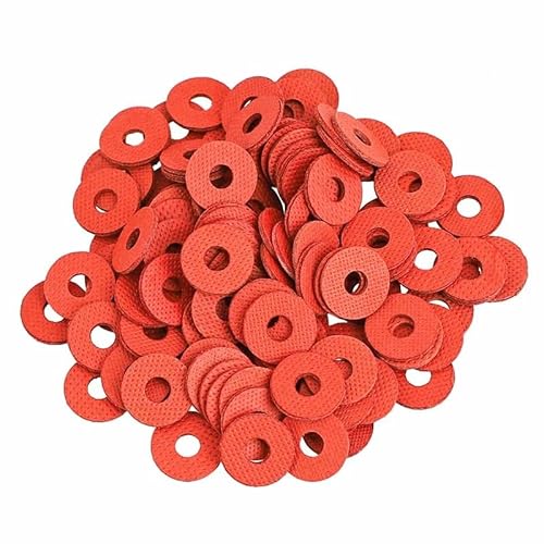 Isolierscheiben aus rotem Stahlpapier – M2 M2,5 M3 M4 M5 M6 M8 M10 M12 M16 – 20/50/100 Stück Isolier-Flachdichtungsringe(100pcs M4x8x1mm) von OIEWRYZLE