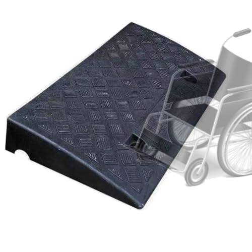 Kunststoff-Schwellenrampe, 7,1–12,7 cm hoch – Bordsteinrampe for Rollstühle und Scooter for Einfahrt und Garage(Black,3in) von OIEWRYZLE