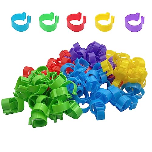 OIEWRYZLE 100 Stück 20 mm Hühnerbeinringe – langlebige Geflügelidentifikationsringe for Enten, Hennen und Hühner(Multicolor) von OIEWRYZLE