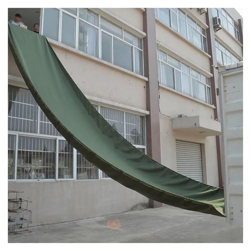 Robuste, faltbare Entladerutsche aus Segeltuch – Hochleistungs-Planenförderer for Be- und Entladen von Lagerhallen(Green,14x2m) von OIEWRYZLE