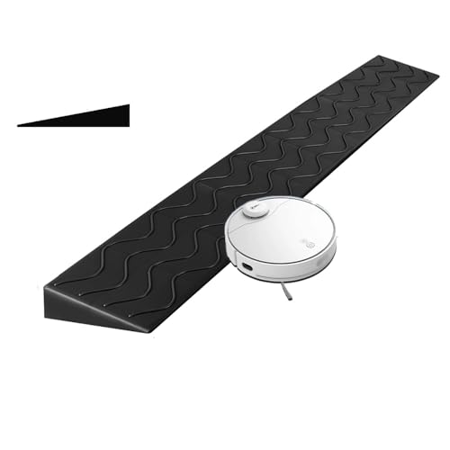 Rutschfeste Rollstuhlrampe aus Gummi – 1 bis 4 Zoll Anstieg – Tragbare und zuschneidbare Schwellenmatte for den Heim- und Außenbereich(Black,H 1.18IN) von OIEWRYZLE