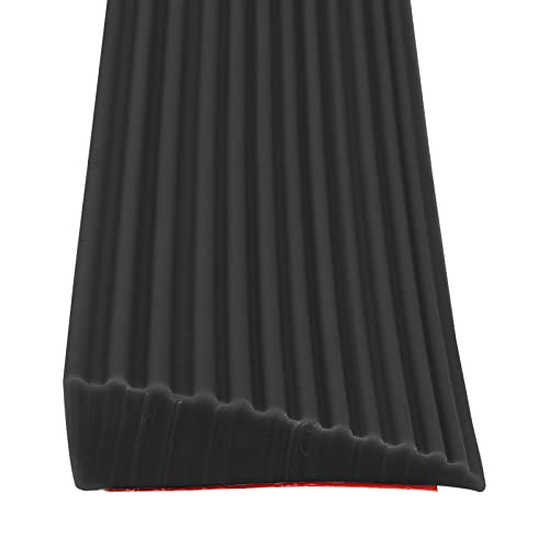 Rutschfeste Silikon-Schwellenrampe for Roboter, Rollstühle und Scooter – flexibler Bodenübergangsstreifen(Black,5.5 x 1.6 x 100cm) von OIEWRYZLE