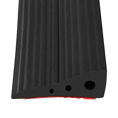 Rutschfeste Silikon-Schwellenrampe for Roboter, Rollstühle und Scooter – flexibler Bodenübergangsstreifen(Black,6 x 2 x 100cm) von OIEWRYZLE