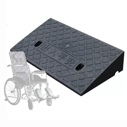 Tragbare, rutschfeste Schwellenrampe for Rollstuhl-, Scooter- und Gehhilfenmobilität – langlebige und leichte Bordsteinrampe(Black,49x50x19cm) von OIEWRYZLE