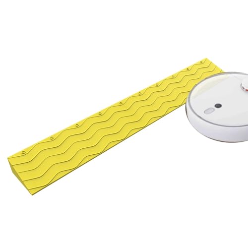 Tragbare Rollstuhlrampe mit 2–4 Zoll Steigung for Türöffnungen – Umweltfreundlicher Schwellenübergangsstreifen aus Gummi for einfachen Zugang(Yellow,100x7x1cm) von OIEWRYZLE
