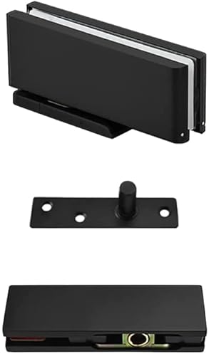 OIFAODAO, 1 Satz Glastürscharniere Hydraulikpuffer Zapfenscharniere Edelstahl gebürstet Glasklemmen Badklemmen Duschtürbeschläge for 10-12mm Hartglas ，Glasscharniere(Matte Black) von OIFAODAO