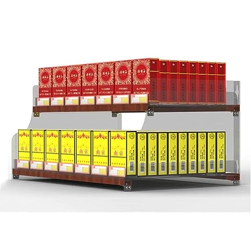 OIFAODAO, 2-lagiges trapezförmiges Zigaretten-Ausstellungsregal, transparenter Pusher, tragbares Präsentationsregal, Lagerregal for Ladengeschäfte ，Produktpräsentationsregale(32.5x29x22.5cm) von OIFAODAO