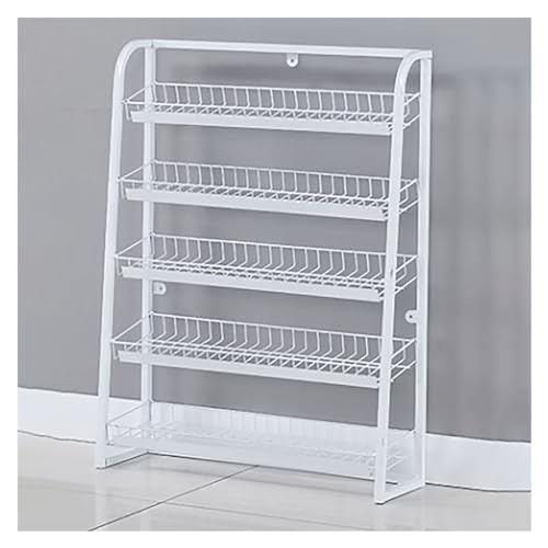 OIFAODAO, 5-stufiger Snack-Rack-Präsentationsständer, Convenience-Store-Regal for Büro, Küche, Schrank, Speisekammer, Einzelhandelsgeschäfte, Wohnheim ，Produktpräsentationsregale(White,60x15x67cm) von OIFAODAO