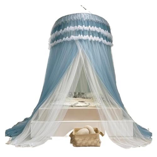 OIFAODAO, Betthimmel, for Mädchen, Queen-Size-Betthimmel, Bettvorhänge, Moskitonetz fürs Bett,Baldachin(Blue) von OIFAODAO