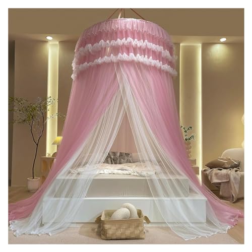 OIFAODAO, Betthimmel, for Mädchen, Queen-Size-Betthimmel, Bettvorhänge, Moskitonetz fürs Bett,Baldachin(Pink) von OIFAODAO