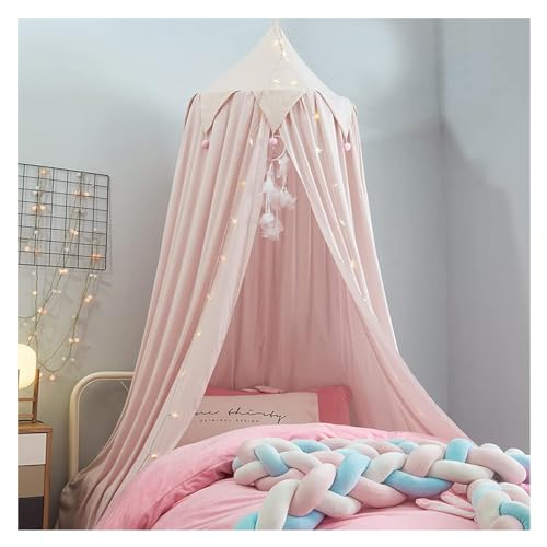 OIFAODAO, Betthimmel, runder kuppelförmiger Hängehimmel for Baby Brib, Kinderzimmer-Dekor, Leseecke, Spielschloss for drinnen und draußen,Baldachin(Light Pink) von OIFAODAO