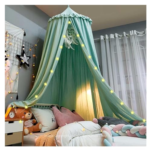 OIFAODAO, Betthimmel, verträumter, von der Decke hängender Prinzessinnenhimmel mit Rüschen, Schlafzimmerdekoration, weiches Baldachinnetz, Leseecke, extragroße in Queen-Size-Größe –,Baldachin(Green) OIFAODAO, Betthimmel, verträumter, von der Decke hängender Prinzessinnenhimmel mit Rüschen, Schlafzimmerdekoration, weiches Baldachinnetz, Leseecke, extragroße in Queen-Size-Größe –,Baldachin(Green) von OIFAODAO