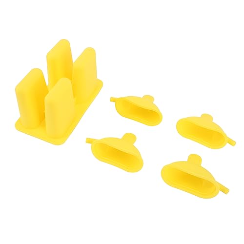 OIFAODAO, Cremebereiter-Form mit Holzstab, wiederverwendbar, gefrorenes Eis, arbeitssparende Lebensmittel-Gefriertabletts for selbstgemachtes Eis am Stiel ，Eiscreme-Formen(Yellow) von OIFAODAO
