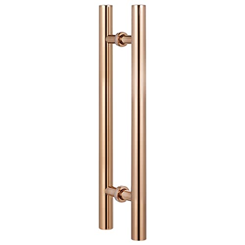 OIFAODAO, Doppelseitige, lange Türgriffe aus Glas in H-Form for Badezimmer, Restaurants, Hotels, Büros, Cafés, Silbergold ，Türgriffe(Brass,Length80CM) von OIFAODAO