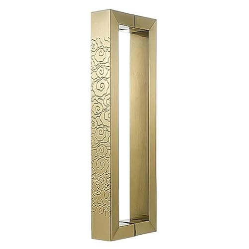 OIFAODAO, Doppelseitige Torgriffe aus Edelstahl for Innen- und Außentüren gehärtetem Glas Holztüren mit exquisit geschnitzten ，Türgriffe(Length120CM) von OIFAODAO