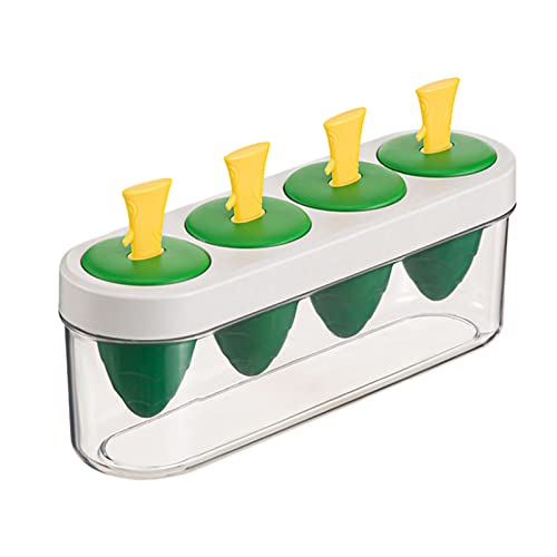 OIFAODAO, Eis am Stiel-Formen mit durchsichtiger, geteilter Eisbox, niedliche Eis-Pop-Formen, Eis am Stiel-Formen, einfach zu verwenden for selbstgemachtes Eis ，Eiscreme-Formen(Yellow) von OIFAODAO