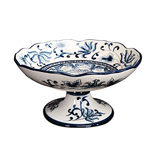 OIFAODAO, Home Wohnzimmer Küche Restaurant Desktop Decor Runde Keramik Obst Platte for Küchen Esstisch Snack pla,Obstplatte von OIFAODAO