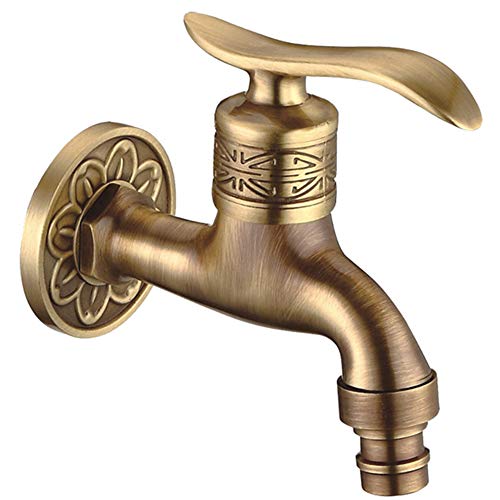 OIFAODAO, Messing Wasserhahn Kaltes Wasser Bad Mopp Pool Waschmaschine Garten Armaturen, Wandmontierter Wasserhahn(9cM) von OIFAODAO