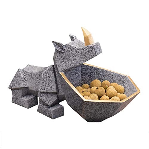 OIFAODAO, Obstschale Nashornförmiger Obstteller, aus Kunstharz, im nordischen Origami-Stil, Wohndekoration Ornamente,Obstplatte(Bianco) von OIFAODAO