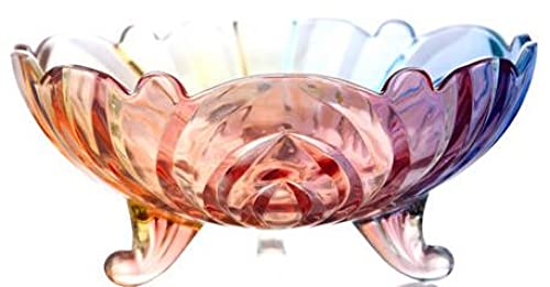 OIFAODAO, Obsttablett aus Glas, 23 cm, Kompottteller Trockenfrüchten, for die Dekoration im Wohnzimmer zu Hause, fünf S,Obstplatte von OIFAODAO