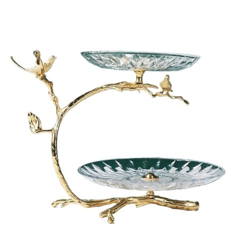 OIFAODAO, Obstteller, Zuhause, Wohnzimmer, Couchtisch, doppelschichtig, Dessertteller, Kuchenteller, Ornamente for Küchen, Esstisch, Snackteller-Set,Obstplatte von OIFAODAO