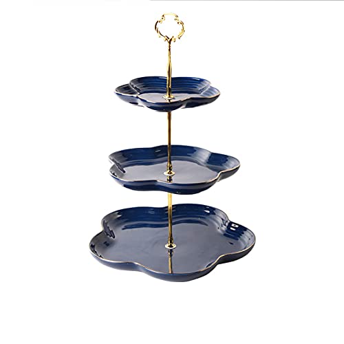OIFAODAO, Obstteller Dreischichtiger Dessertteller im europäischen Stil, Kuchen- und Desserttisch, mehrschichtiges Gebäck, Wohnzimmer, Obstschale, Schüssel, Teller,Obstplatte(White) von OIFAODAO