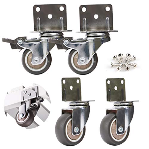 OIFAODAO, Rechtwinklige Schreibtisch-Lenkrollen mit Kleiner Rolle, Kinderbett, Gummiräder, for leichte Möbel,Rollen(1.5in) von OIFAODAO