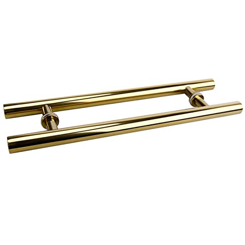 OIFAODAO, Schiebetür for den Eingang zur Dusche/Scheune in Gold for Glas-/Holztüren, Edelstahl-Innen- und Außentor mit Push-Pull-Funktion ，Türgriffe(Length150CM) von OIFAODAO