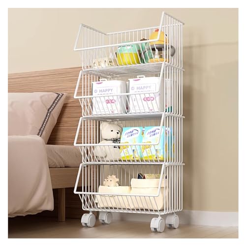 OIFAODAO, Snack-Regal-Organizer, for Speichern von Snack-Körben for Büro, Küche, Schrank, Speisekammer, Einzelhandelsgeschäfte, Wohnheim ，Produktpräsentationsregale(White,L) von OIFAODAO