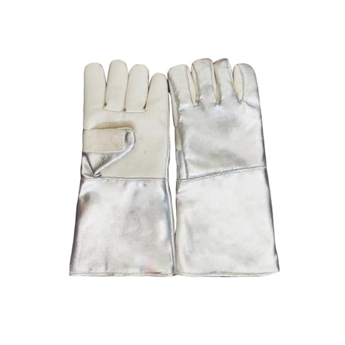 OIFJROIW Aluminisierte Hochtemperaturhandschuhe 350°C Hitzebeständig Thermisch Isolierend Sicherheitshandschuhe,13.3in von OIFJROIW