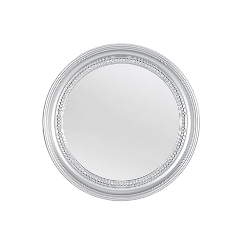 OIGUMR Kreis Spiegel Runder Wandspiegel Badezimmerspiegel Spiegel Wanddekoration (Silber, 33 cm) von OIGUMR