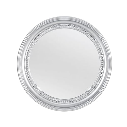 OIGUMR Kreis Spiegel Runder Wandspiegel Badezimmerspiegel Spiegel Wanddekoration (Silber, 45,7 cm) von OIGUMR