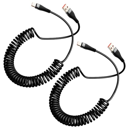 OIHCAZ 2 x Spiralkabel, Federtyp C USB auf USC Ladegerät, 6 A, Schnellladekabel, USB A auf USB C Kabel für Auto, Samsung Galaxy S25, S24, S23, S22, S21, A53, A54, A14, iPhone 16/15, 2 Stück OIHCAZ 2 x Spiralkabel, Federtyp C USB auf USC Ladegerät, 6 A, Schnellladekabel, USB A auf USB C Kabel für Auto, Samsung Galaxy S25, S24, S23, S22, S21, A53, A54, A14, iPhone 16/15, 2 Stück von OIHCAZ