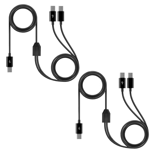 OIHCAZ 2 x USB-C-Splitter, 2-in-1 Typ-C-Ladekabel, USB C auf USB C Typ-C-Ladekabel, schnelles Aufladen für Smartphones, Bluetooth und Auto-Geräte OIHCAZ 2 x USB-C-Splitter, 2-in-1 Typ-C-Ladekabel, USB C auf USB C Typ-C-Ladekabel, schnelles Aufladen für Smartphones, Bluetooth und Auto-Geräte von OIHCAZ