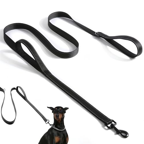 OIHCAZ Hundeleine für mittelgroße Hunde und große Hunde, 1,8 m, strapazierfähig, mit doppelten Griffen für mehr Kontrolle, Sicherheitstraining, reflektierender Faden, Haustierleine für tägliches OIHCAZ Hundeleine für mittelgroße Hunde und große Hunde, 1,8 m, strapazierfähig, mit doppelten Griffen für mehr Kontrolle, Sicherheitstraining, reflektierender Faden, Haustierleine für tägliches von OIHCAZ