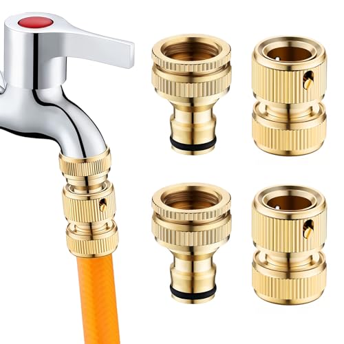 OIHCAZ Schlauch-Schnellverbinder mit 1,27 cm (1/2 Zoll) Ende, 2 Stück und 1,9 cm Innengewinde, 2 Stück, dichte Verbindung, auslaufsicherer Schlauchverbinder für Reparatur und Anschluss von von OIHCAZ