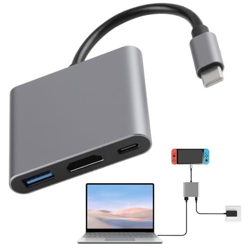 OIHCAZ USB C auf HDMI Adapter, 3 in 1 Multiport USB-C Digital AV Multiport Adapter 4K HDMI Ausgang, USB 3.0 Datenanschluss Kompatibel mit MacBook Pro/Air, iPad für TV/Monitor/Projektor Anschluss OIHCAZ USB C auf HDMI Adapter, 3 in 1 Multiport USB-C Digital AV Multiport Adapter 4K HDMI Ausgang, USB 3.0 Datenanschluss Kompatibel mit MacBook Pro/Air, iPad für TV/Monitor/Projektor Anschluss von OIHCAZ