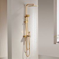 Duschsystem,Multifunktional Duschamaturenset Regendusche Mit Rechteck Duschkopf,Handbrause,Badewannenarmatur,Bidet Handbrause,Goldfarben Duschsystem von OIHPAW