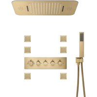 Duschsystem,Musik-Thermostat-Duschsystem,Unterputz duscharmatur,Mit LED-Ambientelicht Duschgarnitur,Ausgestattet Mit Einer Duschbrause 580 X 380 von OIHPAW