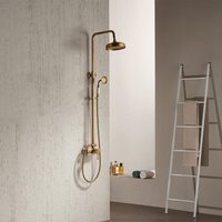 Duschsystem Antik Messing Duscharmatur Set Goldfarben Duschset,Duschgarnitur Mit Kopfbrause,Handbrause Kopf,Höhen- Und Winkelverstellung Der von OIHPAW