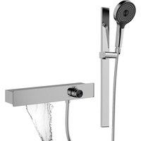 Oihpaw - Duschsystem Handbrause Wasserfall Wannenbatterie Anhebbare Duschstange Messing Wasserhahn Chrom von OIHPAW
