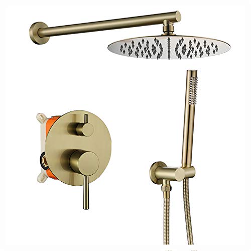 Duschset Brausegarnitur Messing Modern 25,4 cm Wandmontage mit Handbrause EM Box von OIJHHFYGDK
