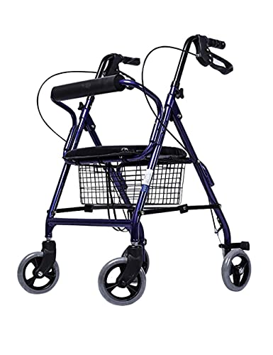 Gehhilfe, Standard-Gehgestelle, Transport-Rollator, Gehhilfe mit Sitz und 4 Rädern – zusammenklappbarer Rollator, leichte Mobilitätshilfe, verstellbare, kompakte Gehhilfen für Zielstrebigkeit von OIJHHFYGDK