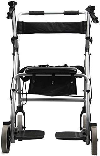 Gehhilfe, zusammenklappbarer 4-Rad-Rollator Gehhilfe mit Sitz und Ablagekorb Gehgestell aus Aluminium Feststellbremse Eingeschränkte mobile Hilfe Standard-Gehhilfe Leichtgewichtige Zielstrebigkei von OIJHHFYGDK