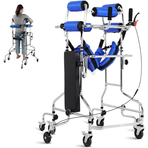 Gehhilfe für Senioren und Erwachsene mit Zerebralparese/Schlaganfall – Trainingshilfe zum Stehen der unteren Extremitäten, 8 Räder, höhenverstellbar, unterstützt bis zu 100 kg Zielstrebigkeit (1 von OIJHHFYGDK
