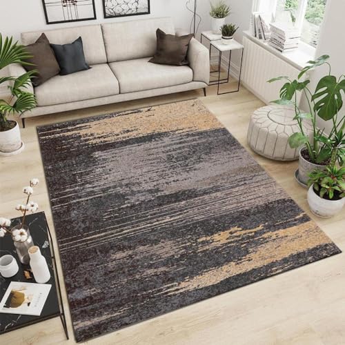 Moderne Freizeitteppiche, rechteckiger Teppich mit geometrischen Linien und 3D-Muster für Schlafzimmer, 180 x 270 cm, rutschfester Flanellteppich, waschbar, weiche Bodenmatte für Wohnzimmer, Heimdeko von OIJHHFYGDK