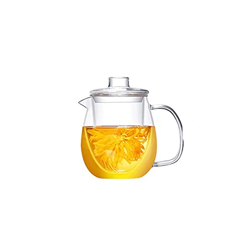OIJHHFYGDK 42 Unzen verdicktes hitzebeständiges Borosilikatglas Büro-Teefliesen-Filtrationsbecher-Tee-für-eine-Set mit Deckel Herdsicher von OIJHHFYGDK